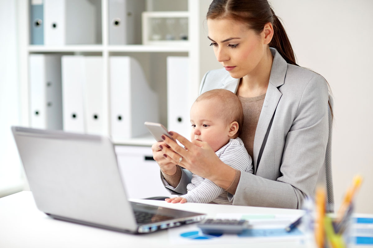 Businesswoman with baby P002